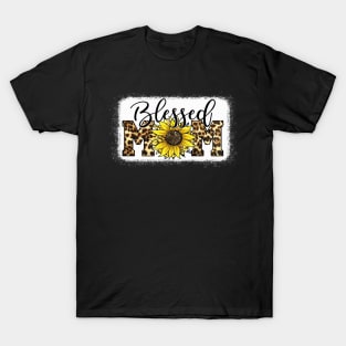 Blessed Mom Leopard Shirt Blessed Mom Sunflower T-Shirt